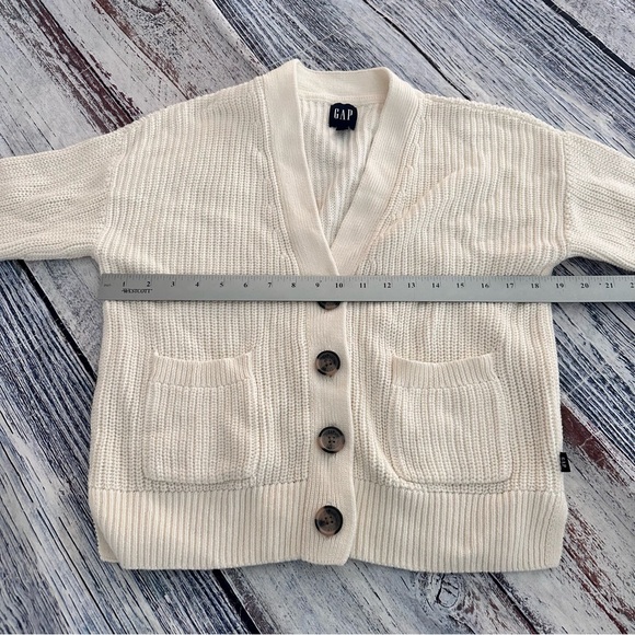 GAP Women's Cream Cardigan Chunky Knit Cotton Sweater - Picture 9 of 10